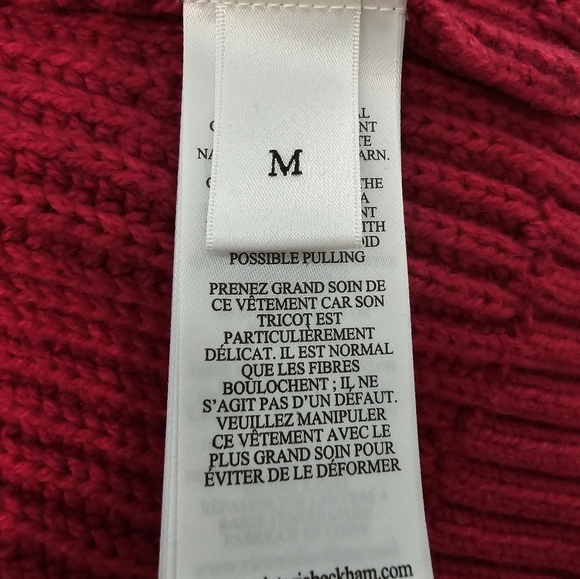 VVB VICTORIA BECKHAM BURGUNDY COTTON AND WOOL SLEEVELESS SWEATER UK Sz M - Picture 9 of 14